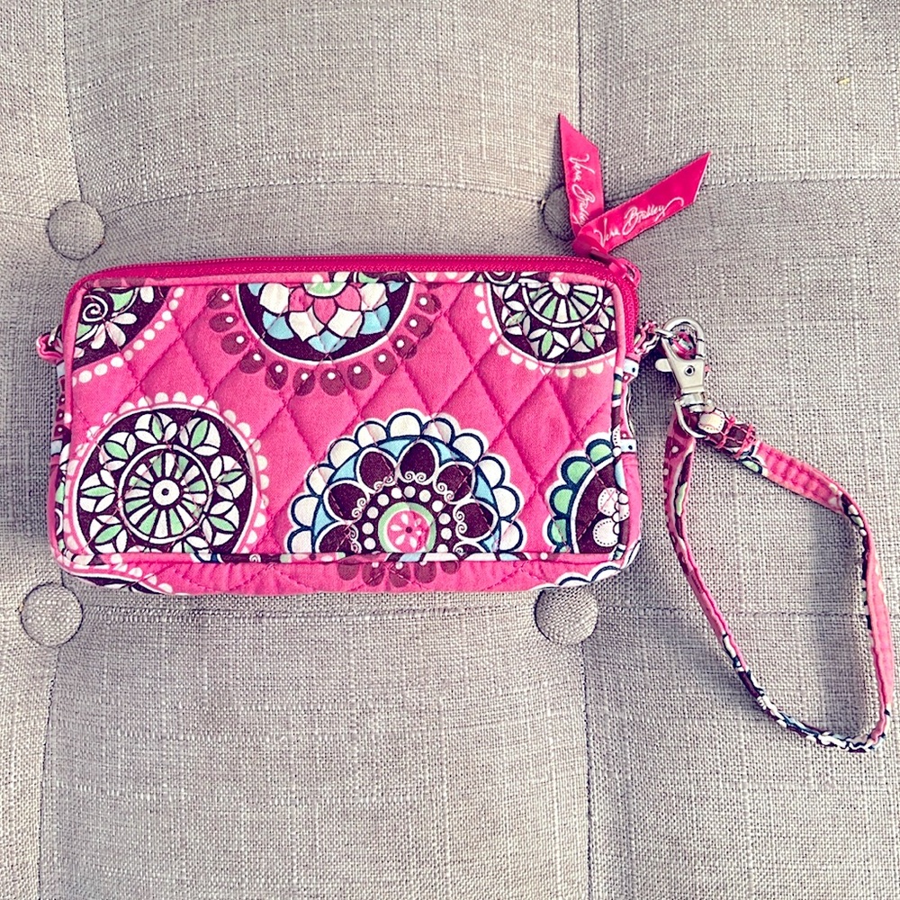 Vera Bradley Pink Retired Quilted Wristlet